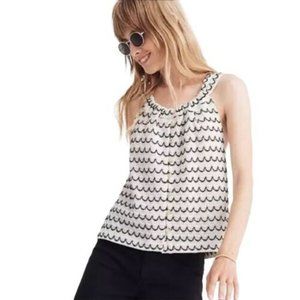 Madewell Texture & Thread Black & White Striped Swing Tank